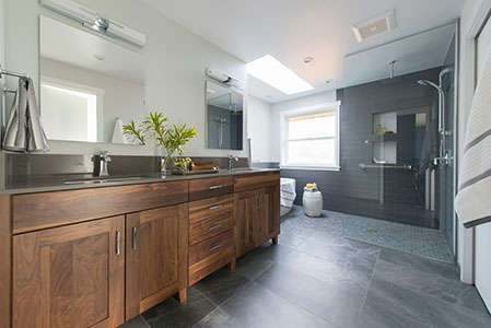 Master bath as seen from the entry.